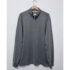 Johnnie O Mens Pullover XL Heather Gray 1/4 Zip Mock Neck Lightweight Logo